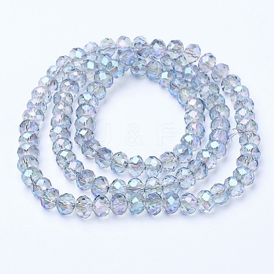Electroplate Transparent Glass Beads Strands X-EGLA-A034-T6mm-Y05-1