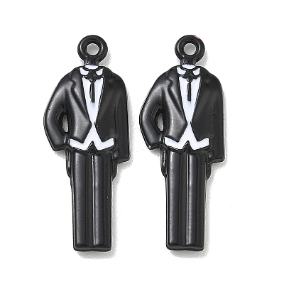 Spray Paint Alloy Pendants ENAM-K076-37A-1