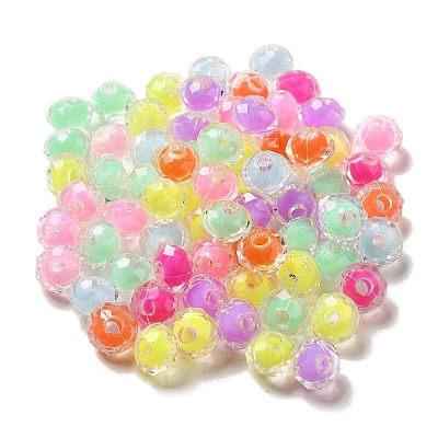 Transparent Frosted Acrylic Bead in Bead OACR-H039-07-1