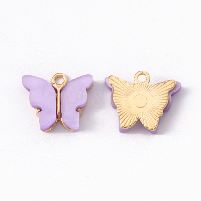 Alloy Acrylic Pendants X-ENAM-R136-01B-1