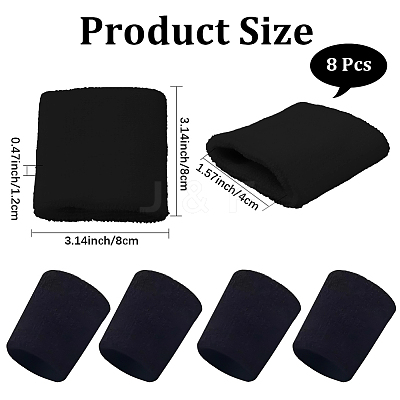 8Pcs Polyester Sports Wristbands AJEW-CN0004-72-1