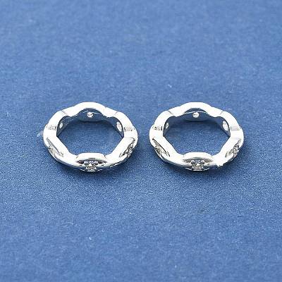 Brass Micro Pave Clear Cubic Zirconia Bead Frame KK-H495-03S-1