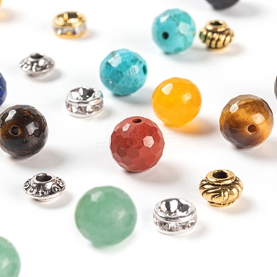 285Pcs 14 Style Natural Mixed Faceted Round Gemstone Beads G-LS0001-58-1