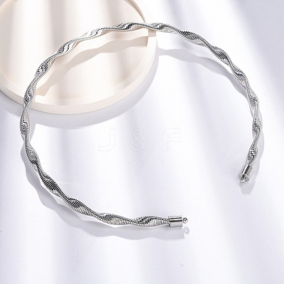 6.5mm Twist Iron Chain Necklaces NJEW-G163-01P-1