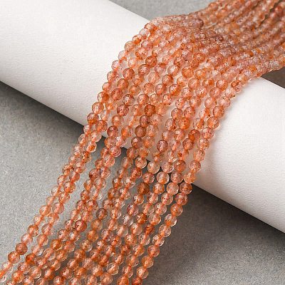 Natural Gold Sunstone Beads Strands G-B142-A02-2mm-1
