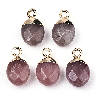 Natural Strawberry Quartz Charms X-G-N326-58F-1