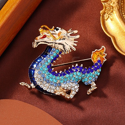 Dragon Alloy Rhinestones Brooches JEWB-S022-09B-1