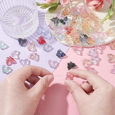 100Pcs Transparent Glass Beads GLAA-CJ0002-40-1