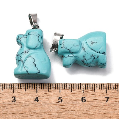 Synthetic Turquoise Pendants G-B127-07P-10-1