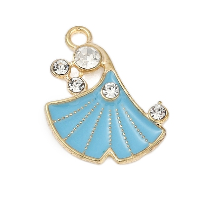 Alloy Enamel Pendants with Rhinestone FIND-Z070-07G-04-1