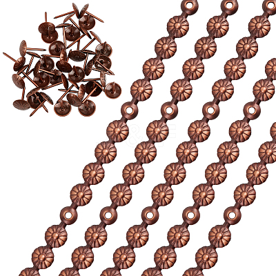 5Bags Flower Iron Decoration Strip FIND-GF0008-41A-R-1