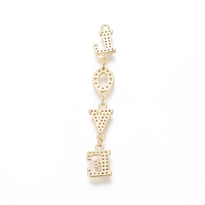 Brass Micro Pave Cubic Zirconia Big Pendants ZIRC-F112-09G-01-1