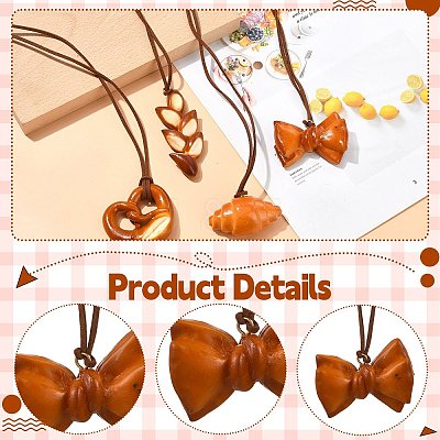 4Pcs 4 Styles PVC Simulated Bread Pendant Decorations ST-CJ0028-11-1
