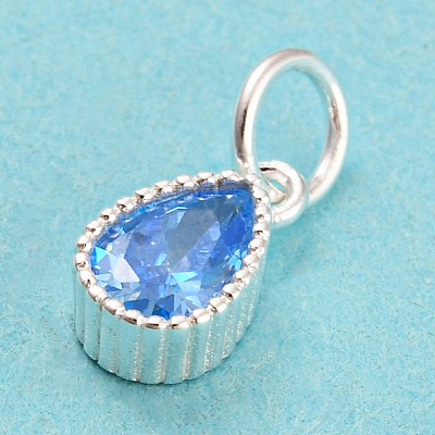 925 Sterling Silver Birthstone Charms STER-G035-01B-03-1