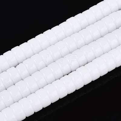 Opaque Solid Color Glass Beads Strands GLAA-N026-3x6mm-02-1