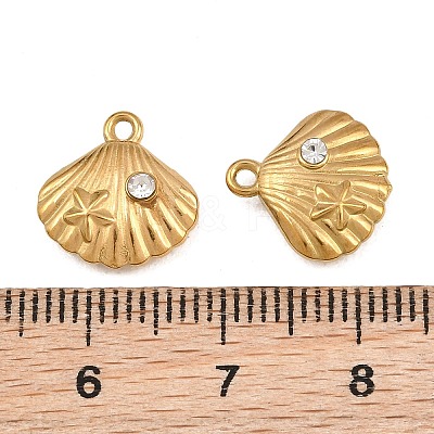 304 Stainless Steel with Crystal Rhinestone Charms RB-CBABFDA-11F-G-1
