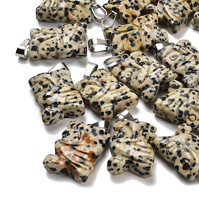 Natural Dalmatian Jasper Pendants G-B127-09P-08-1