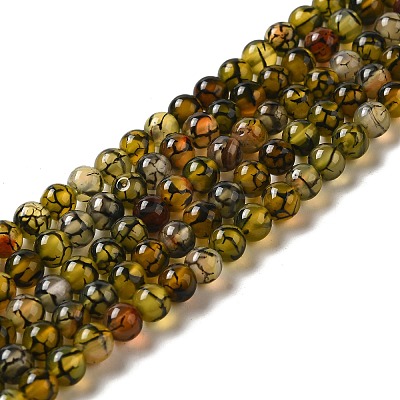 Natural Dragon Veins Agate Beads Strands X-G-G515-6mm-02A-1
