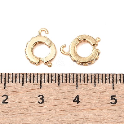 Brass Micro Pave Clear Cubic Zirconia Spring Ring Clasps KK-B100-001G-1
