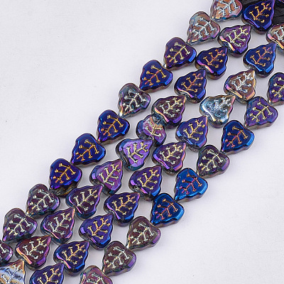 Electroplate Glass Beads Strands X-EGLA-T017-05E-1