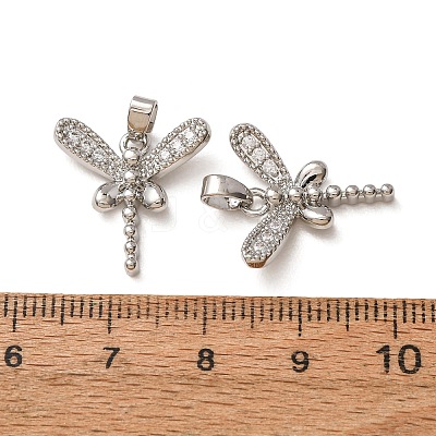 Brass Micro Pave Clear Cubic Zirconia Pendants CU-CBADD64-04P-1