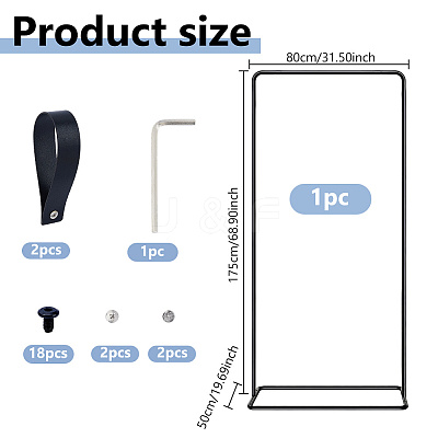 Adjustable Height Iron Wedding Sign Holder AJEW-WH0410-51EB-1