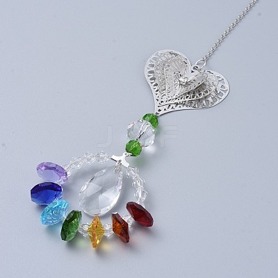 Crystals Chandelier Suncatchers Prisms Chakra Hanging Pendant AJEW-I040-17P-1