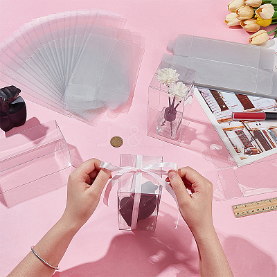 50Pcs Foldable Transparent PVC Boxes CON-BC0007-90-1