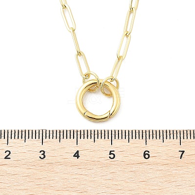 Brass Ring Link Paperclip Chain Necklaces X-NJEW-A042-05G-1