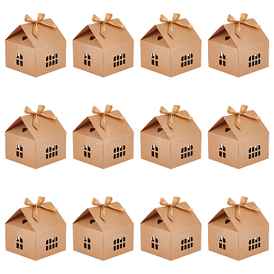 House Shape Cardboard Candy Storage Box CON-WH0084-89B-1