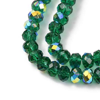 Electroplate Transparent Glass Beads Strands EGLA-A046-01A-18-1