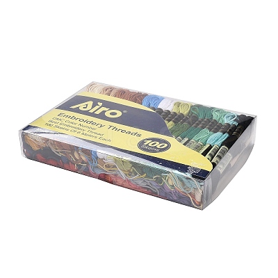 100 Skeins 50 Colors 6-Ply Polyester Embroidery Floss OCOR-K006-B03-1