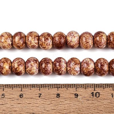 Opaque Baking Paint Glass Beads Strands GLAA-Q110-03A-07-1