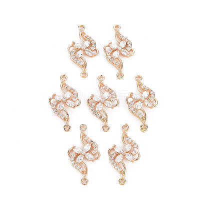 Rack Plating Brass Micro Pave Clear Cubic Zirconia Pendants X-KK-T060-23-RS-1