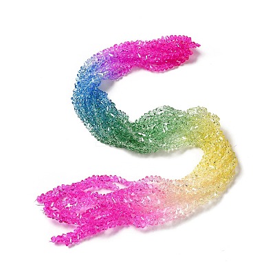 Transparent Glass Bead Strands GLAA-H023-02B-1