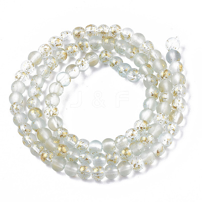 Frosted Spray Painted Glass Beads Strands GLAA-N035-03A-C09-1