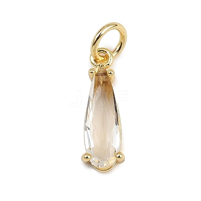 Brass Micro Pave Cubic Zirconia Pendants KK-C114-25G-1