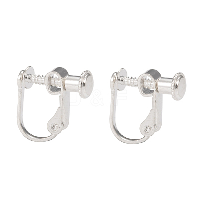 Brass Screw On Clip-on Earring Findings KK-L164-02S-1