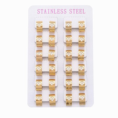 304 Stainless Steel Huggie Hoop Earrings X-EJEW-L252-022G-1