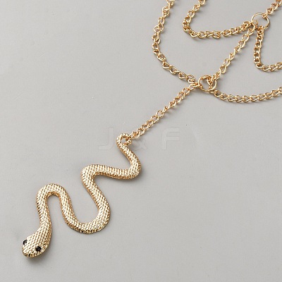 Alloy Snake Charm Tassel Leg Chains AJEW-D305-001G-1