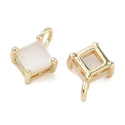 Brass Cat Eye Pendants KK-C251-09C-G01-1