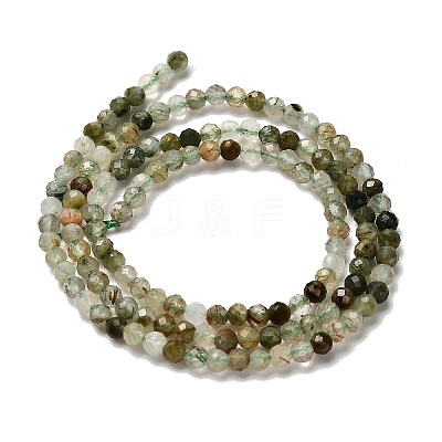 Natural Green Rutilated Quartz Beads Strands G-RM2025-A14-3mm-A-1
