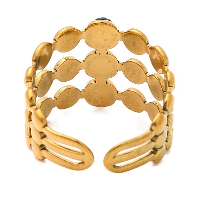 Natural Lapis Lazuli Finger Rings RJEW-Q822-44G-01-1