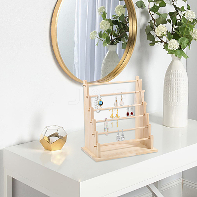6-Tier Wooden Jewelry Bracelet Organizer Display Riser Stands ODIS-WH0086-162B-1