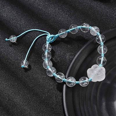 Adjustable Natural Mixed Gemstone Beads Braided Bead Bracelets for Women BJEW-L713-A-1