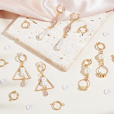 30Pcs Brass Clip-on Earring Findings KK-GA0001-54G-1