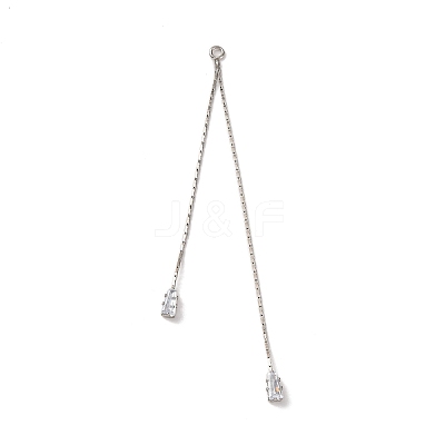 Brass Micro Pave Clear Cubic Zirconia Big Pendants KK-G510-07P-1