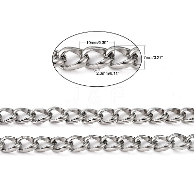 Tarnish Resistant 304 Stainless Steel Curb Chains STAS-O076-18-1