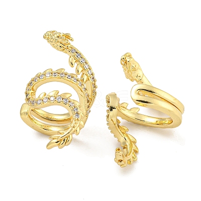 Brass Micro Pave Cubic Zirconia Cuff Earrings EJEW-C104-101G-1