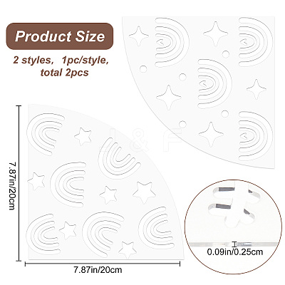 2Pcs 2 Style Acrylic Tie-Dye Template DIY-CP0008-78B-1